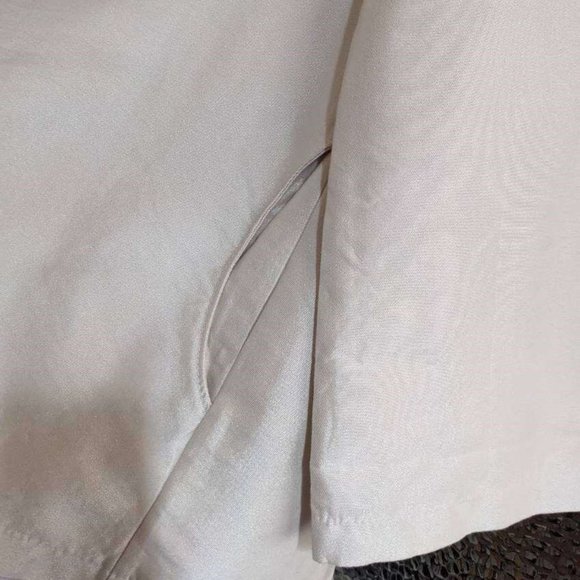 Lustrous Chic Swing Coat Light Jacket A-line shape, Pointed Collar, Tan - Picture 8 of 15